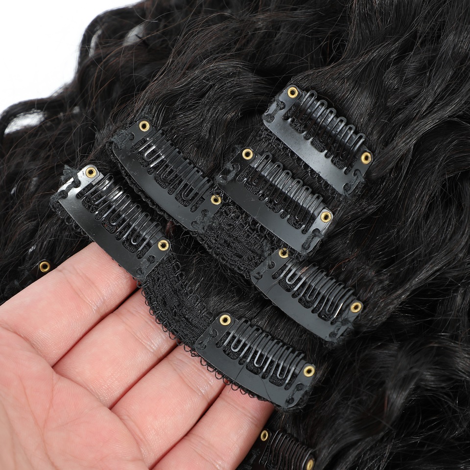 8-24 İnç Su Dalgası Kıvırcık K - Seamless Clip In Hair Extensions Human Hair incelemesi ve fiyatı